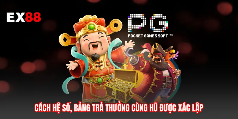 Cách hệ số, bảng trả thưởng cùng hũ được xác lập